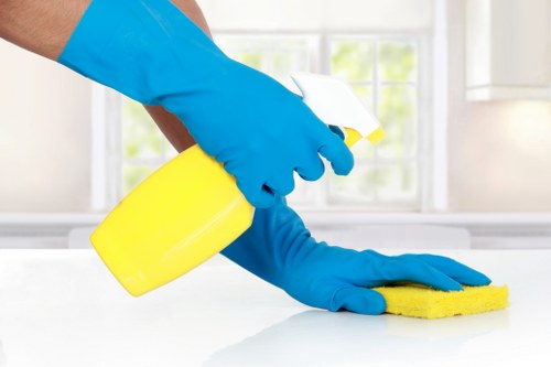 Local hard floor cleaning equipment used in a Chelsea commercial space