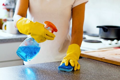 Waste handling and disposal materials from a cleaning service