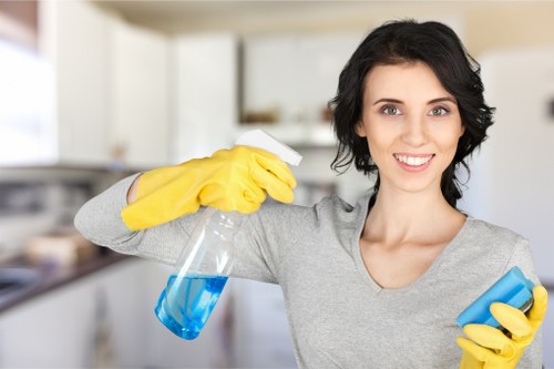 Office cleaning tasks in a Chelsea workspace with desks and shared areas