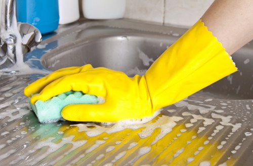Professional gutter cleaning service for a Chelsea commercial building